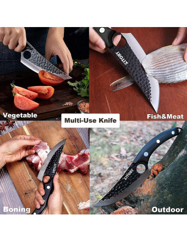 Cuchillo de Deshuesar Kitory Forjado a Mano 15.24 cm Acero Carbono