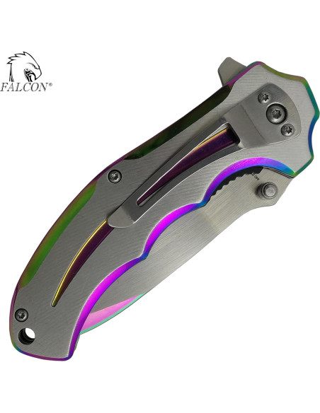 Cuchillo de bolsillo plegable Falcon 20.32 cm acero inoxidable Cuchillo de bolsillo plegable Falcon 20.32 cm acero inoxidable