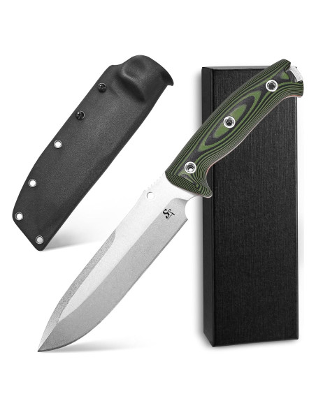 Cuchillo Fijo Sitivien ST11 DC53 Acero 17.4cm Mango G10 Plata