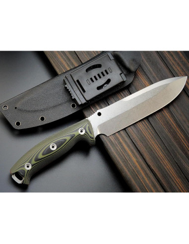 Cuchillo Fijo Sitivien ST11 DC53 Acero 17.4cm Mango G10 Plata