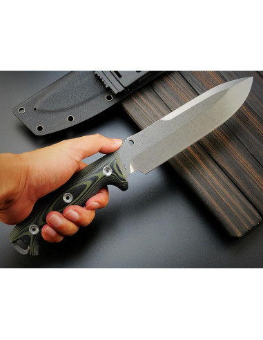 Cuchillo Fijo Sitivien ST11 DC53 Acero 17.4cm Mango G10 Plata