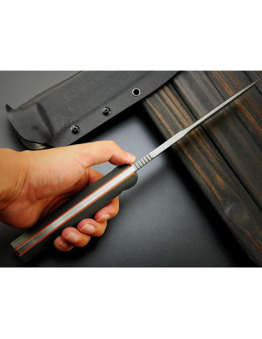 Cuchillo Fijo Sitivien ST11 DC53 Acero 17.4cm Mango G10 Plata