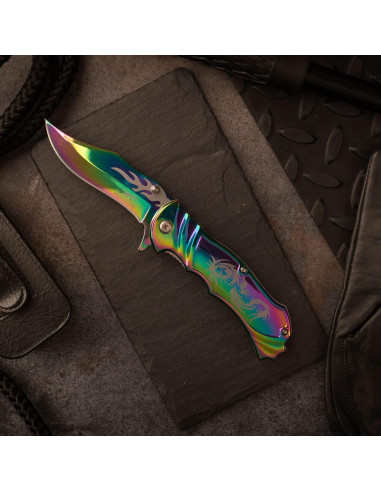 Cuchillo Plegable MASTER USA MC-A003RB Arcoíris 11.43 cm