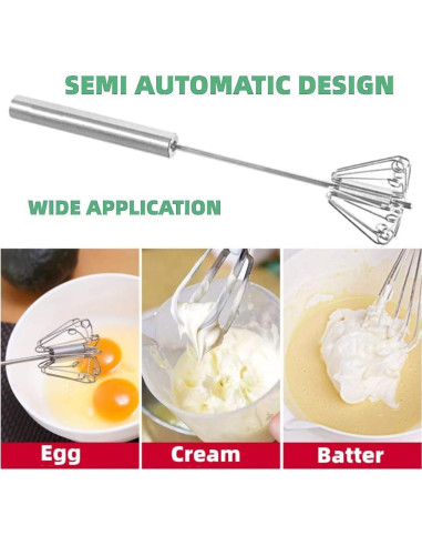 Batidor Semiautomático Mkzruulf Acero Inoxidable 35,56 cm