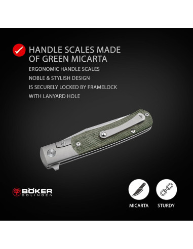 Cuchillo Plegable BKER TRPPR Micarta - Hoja MagnaCut 8.2 cm