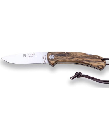 Cuchillo de Caza Plegable Joker Cocker - Madera de Bocote, 8.89 cm