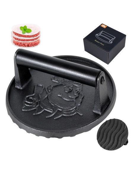 Prensa de Hamburguesa COOKWIN 15,24 cm Hierro Fundido Prensa de Hamburguesa COOKWIN 15,24 cm Hierro Fundido