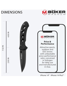 Cuchillo Plegable Boker Magnum Sombra 440C 8.26 cm 2