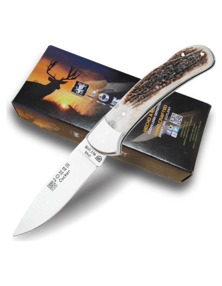 Cuchillo Plegable Joker Cocker NC47, Cuerno de Ciervo, 9 cm Cuchillo Plegable Joker Cocker NC47, Cuerno de Ciervo, 9 cm