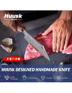 Cuchillo Huusk Japonés Forjado a Mano 18cm Acero Carbono 2