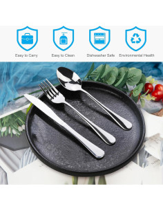 Juego de Utensilios de Viaje 4PCS Acero Inoxidable Lengnoyp 2