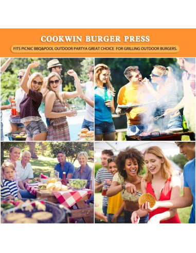 Prensa de Hamburguesa COOKWIN 15,24 cm Hierro Fundido