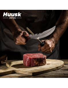 Cuchillo de Pluma Huusk 36.83 cm Acero Carbono Mango Madera 2