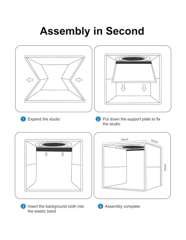 Estudio Fotográfico PULUZ 25x25cm con 102 LED y Fondos