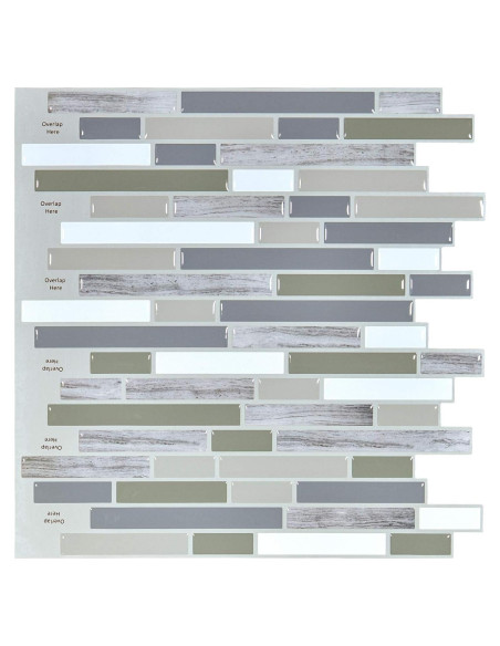 Azulejo Autoadhesivo Art3d para Cocina y Baño 30x30cm Multicolor