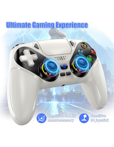 Controlador Inalámbrico Gamrombo para PS5 y PC - Blanco