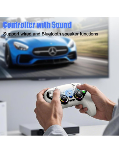 Controlador Inalámbrico Gamrombo para PS5 y PC - Blanco