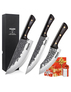 Juego de cuchillos de chef Huusk 3 piezas acero al carbono
