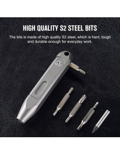 Destornillador Pocket Multi Bit OKNIFE Otacle D1 Titanio 9 en 1 2