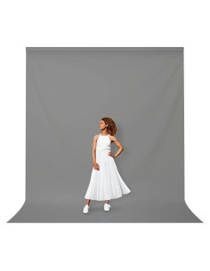 Pantalla de Fondo Gris LimoStudio 2.74x4.57m Sintética Premium