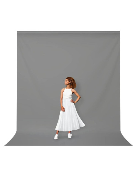 Pantalla de Fondo Gris LimoStudio 2.74x4.57m Sintética Premium