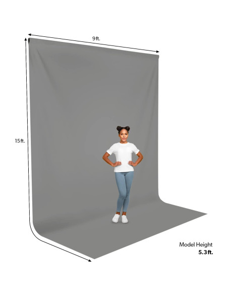 Pantalla de Fondo Gris LimoStudio 2.74x4.57m Sintética Premium