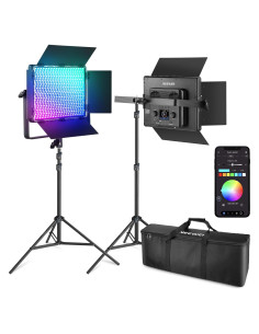 Kit de Luz LED RGB NEEWER PL60C con Trípodes 2m y Control APP