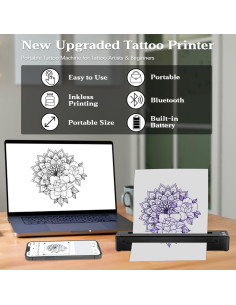 Impresora de Plantillas de Tatuajes Inalámbrica Sacnahe P19 2