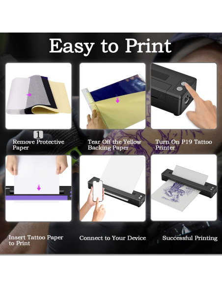 Impresora de Plantillas de Tatuajes Inalámbrica Sacnahe P19