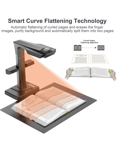 Escáner de Documentos A3 CZUR ET18 Pro, 18MP, OCR 186 Idiomas