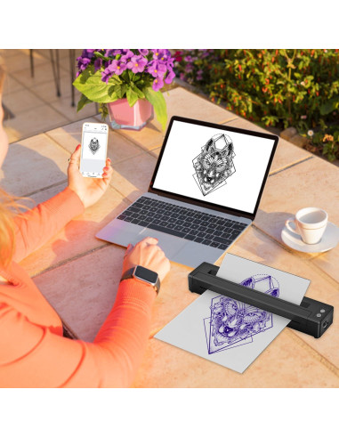 Impresora de Plantillas de Tatuajes Inalámbrica Sacnahe P19