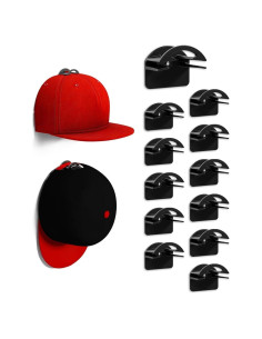 Ganchos Adhesivos para Sombreros MSKEI - 12 Paquete Negro