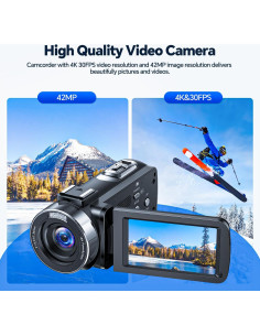 Cámara de Video 4K CAMWORLD AC13 42MP 18X Zoom con SD 32GB 2