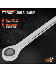 Juego de Llaves de Carraca Extra Largas HORUSDY 9 Piezas 8-22mm 2