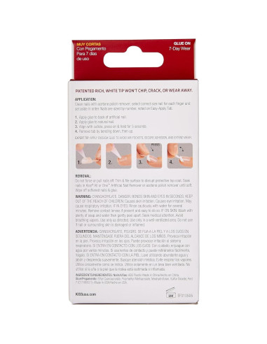 Kiss Uñas Falsas Manicura Francesa Real Short 28 Uñas