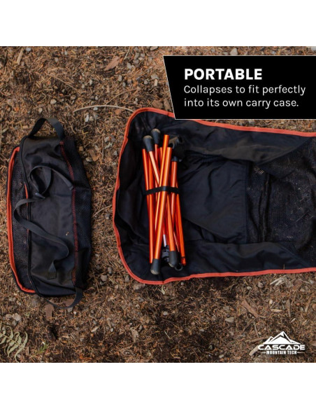 Silla de Campamento Ultraligera Cascade Mountain Tech Negra Silla de Campamento Ultraligera Cascade Mountain Tech Negra