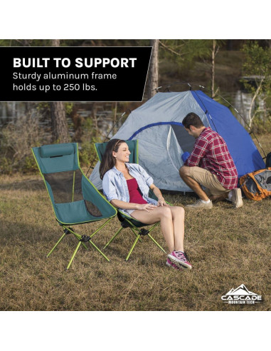 Silla de Campamento Ultraligera Cascade Mountain Tech Negra
