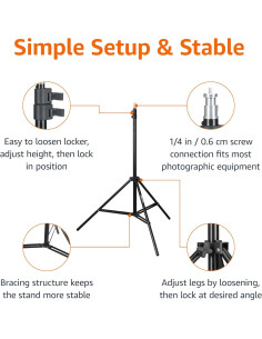 Soporte de Trípode de Aluminio Amazon Basics 0.85-2.03m Negro 2