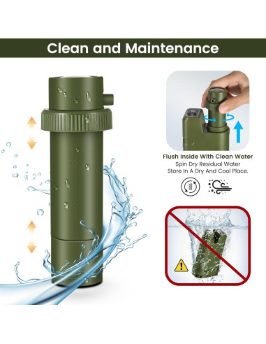 Filtro de Agua Portátil Eléctrico ARC para Camping 900ml/min