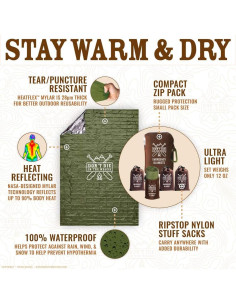 Mantas de Emergencia No Muertas en el Bosque - 4 Unidades Mylar 2