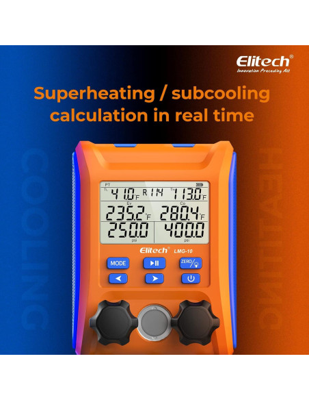 Manómetro Digital Elitech LMG-10Plus Doble Válvula HVAC