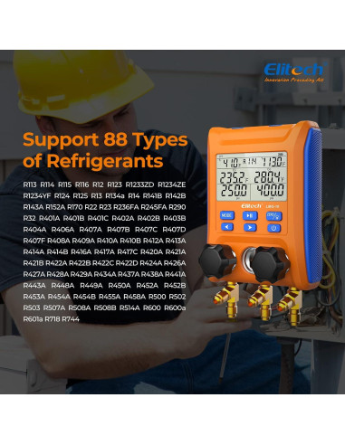 Manómetro Digital Elitech LMG-10Plus Doble Válvula HVAC