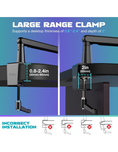 Soporte de Micrófono Ajustable FIFINE BM88 Bajo Perfil Negro