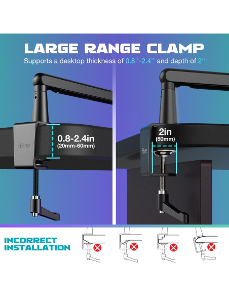 Soporte de Micrófono Ajustable FIFINE BM88 Bajo Perfil Negro Soporte de Micrófono Ajustable FIFINE BM88 Bajo Perfil Negro