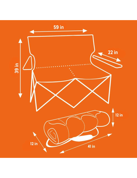 Sillón Loveseat Plegable Kelty para 2 Personas - Camping y Jardín