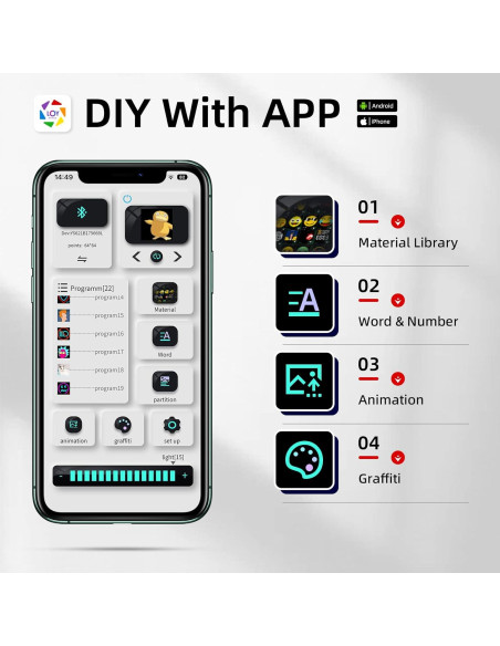 Mochila LED Gelrova 17" con Control APP, 21L, Unisex