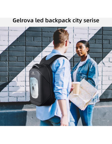 Mochila LED Gelrova 17" con Control APP, 21L, Unisex