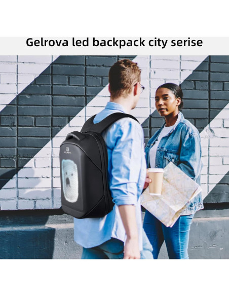 Mochila LED Gelrova 17" con Control APP, 21L, Unisex