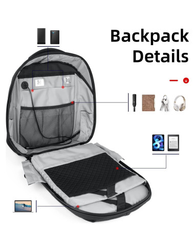 Mochila LED Gelrova 17" con Control APP, 21L, Unisex