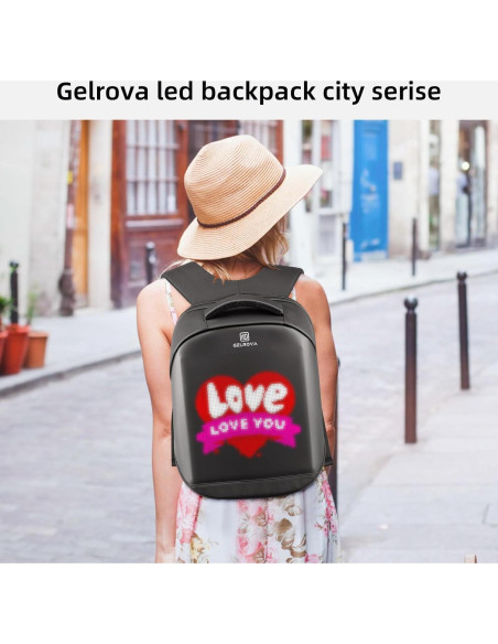 Mochila LED Gelrova 17" con Control APP, 21L, Unisex
